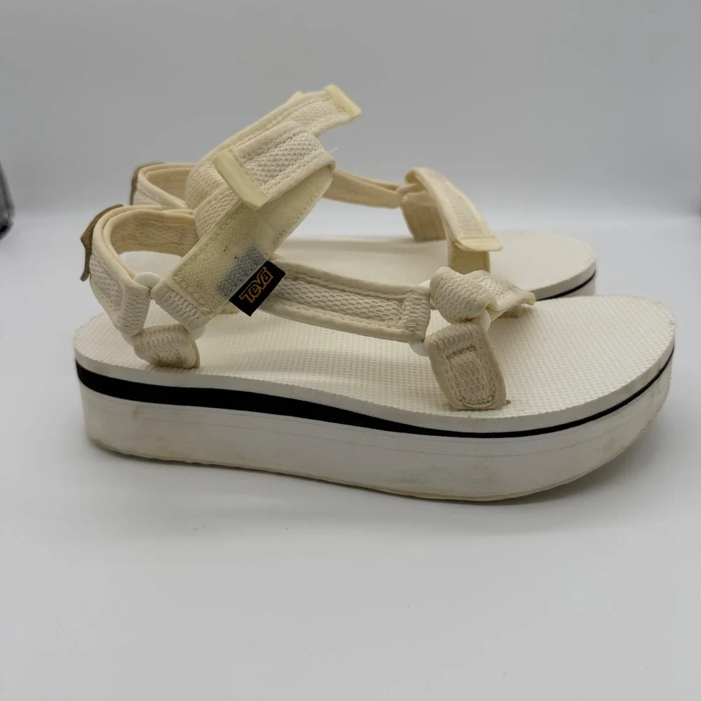 Teva Midform Universal Platform Sandals Cream White 1102451 Womens 8 Sporty